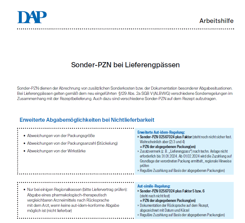 Sonder-PZN Nach SARS-CoV-2-AMVersVO - DeutschesApothekenPortal