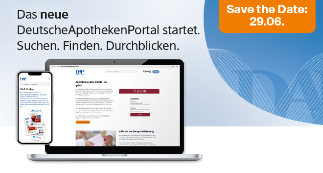 Save the Date: 29.06. | Das neue DeutscheApothekenPortal startet. Suchen. Finden. Durchblicken.